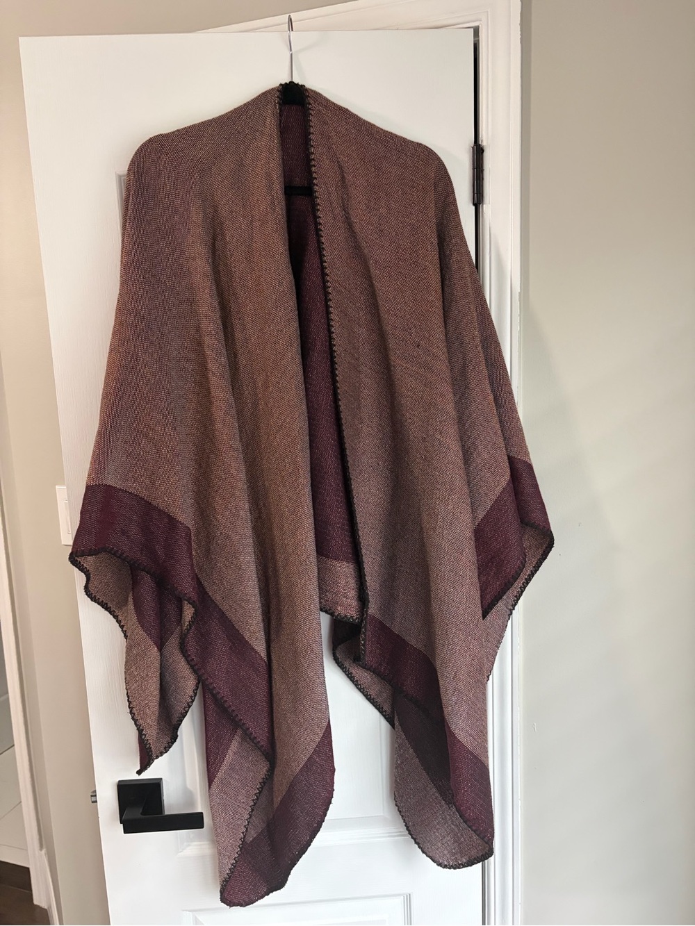 Women's Wrap Shawl - two way reversible for wine or light pink look